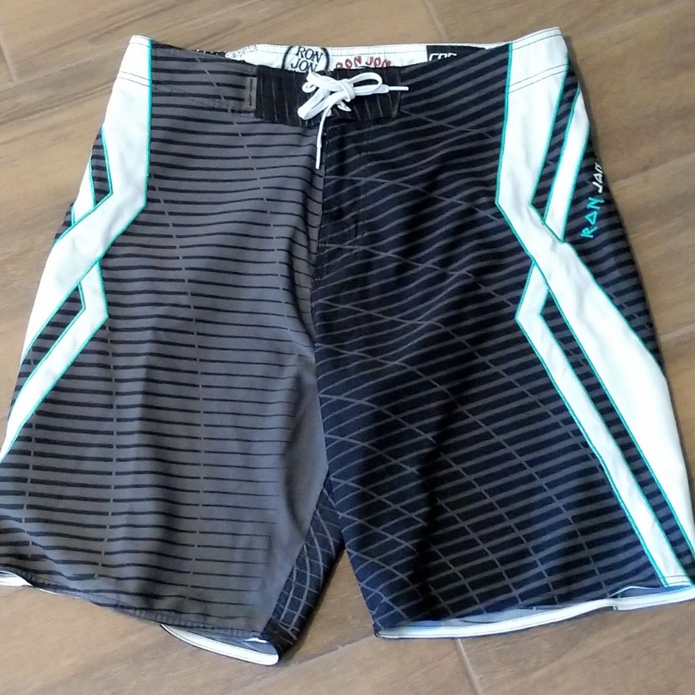 Ron Jon board shorts, gray/ black,  size 33